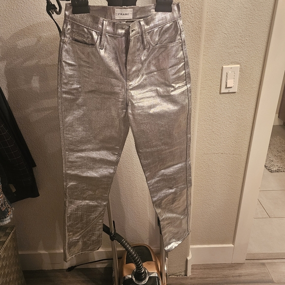 frame le sylvie jeans silver metallic - Picture 3 of 8